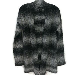 Rachel Zoe Wool Alpaca Blend Ombre Striped Oversized Open Front Cardigan